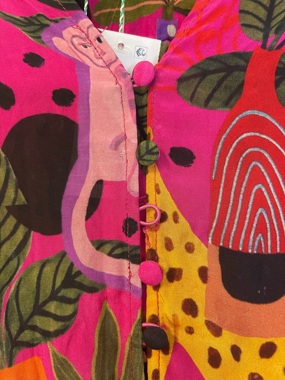 Farm Rio Pop Leopard Chemise Maxi Dress Size XS PTP 18” Length 49”-50” - Picture 13 of 13